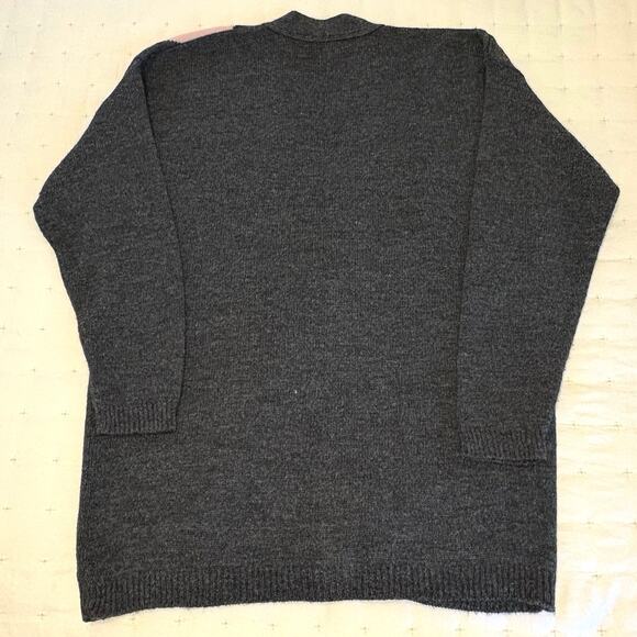 Vintage Worthington Argyle Cardigan Sweater Women's M | Gray Pink White V-Neck - Picture 3 of 9